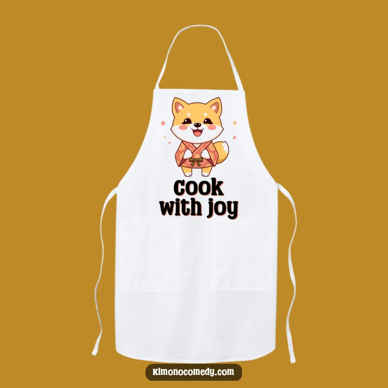 Funny Shiba Inu Kimono Apron: Chef Dog, Happy Cook, Kitchen Fun Gift