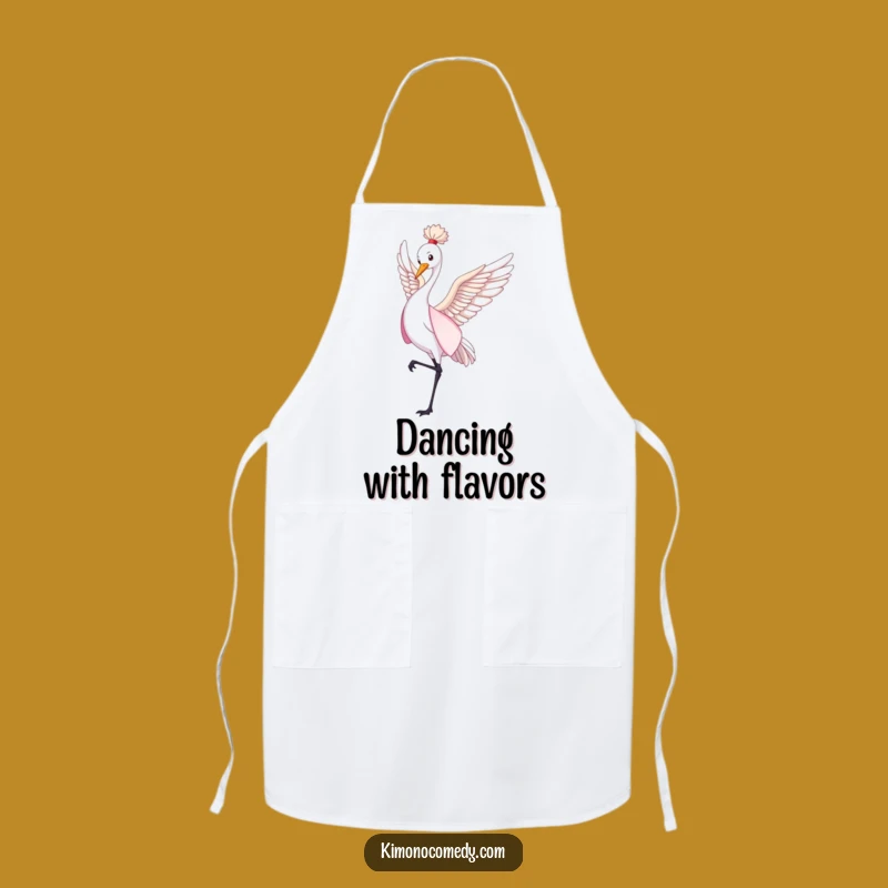 Funny Graceful Crane Apron - Kitchen Kimono Dance Gift
