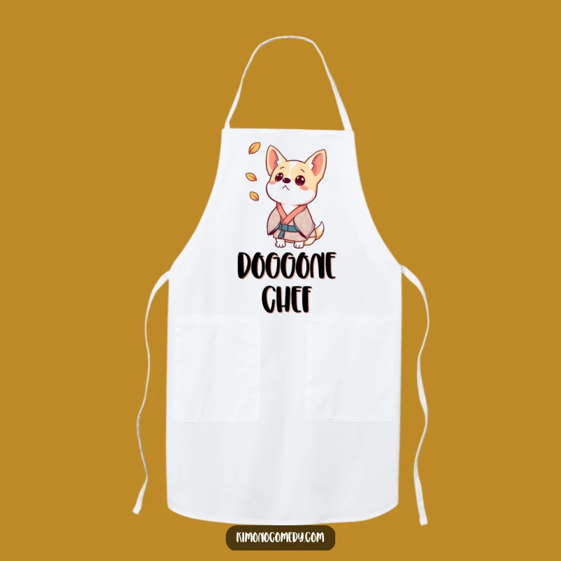 Funny Surprised Dog Kimono Apron: Kitchen Canine Wear, Superb Funny Gift