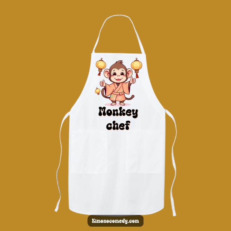 Funny Monkey Lantern Juggling Apron: Kitchen Primate Wear, Superb Funny Gift