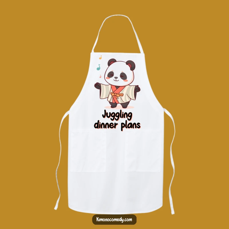 Funny Kawaii Panda Kimono Apron: Juggle in the Kitchen, Cute Cooking Gear, Humorous Gift