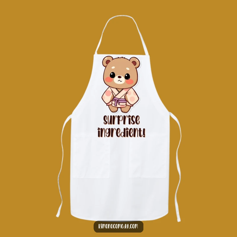 Funny Bear Kimono Apron: Cook with Surprise and Humorous Flair in the Kitchen