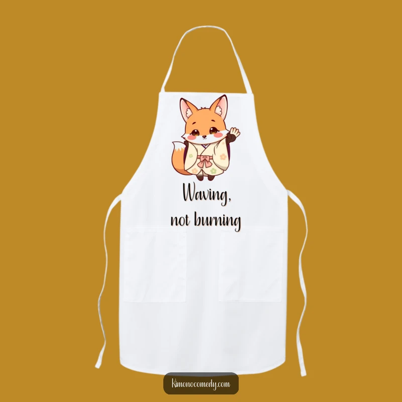 Funny Fox Kimono Apron: Cook with Woodland Cheer and Humorous Flair
