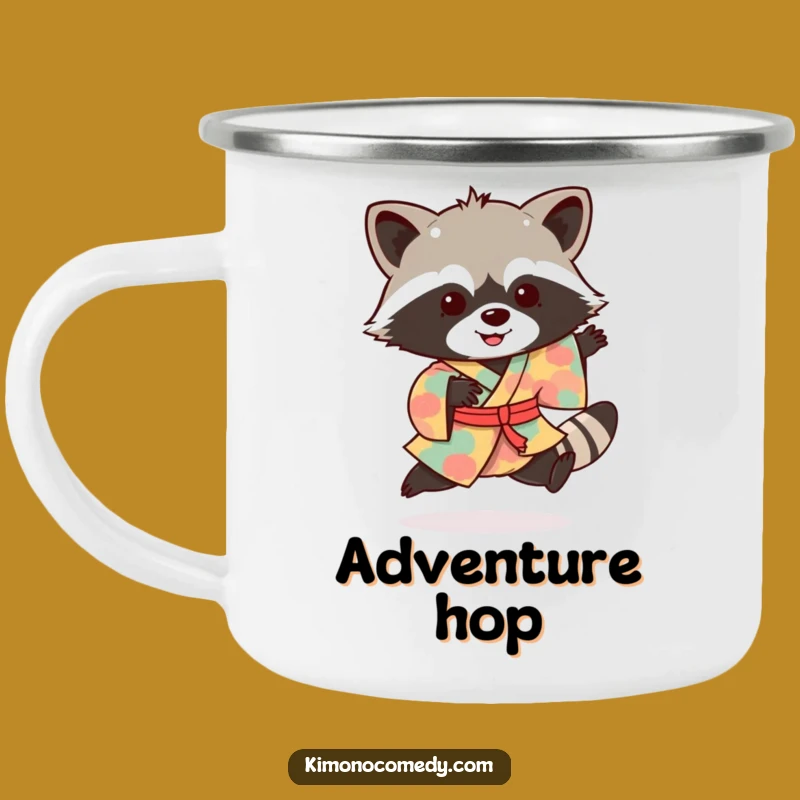 Funny Raccoon Kimono Hop Camping Mug: Bandit Outdoor Cup, Best Funny Gift