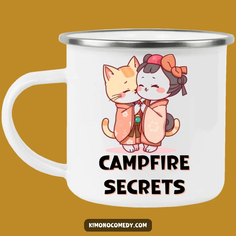 Funny Kawaii Kimono Cat Adventure Mug - Hilarious Outdoor Gift