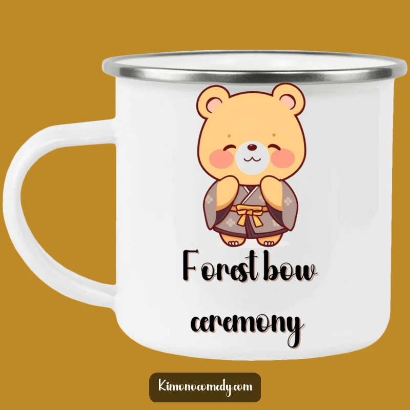 Funny Bear Kimono Camping Mug, Polite Gentle Giant Cup, Gift