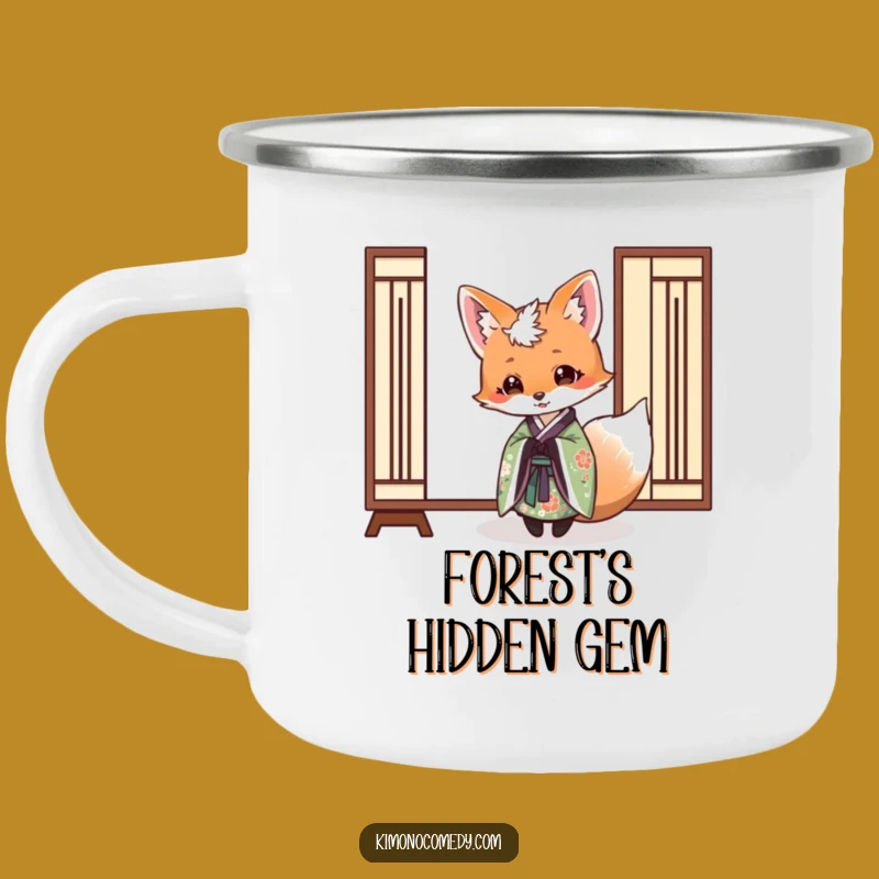 Funny Fox Kimono Screen Camping Mug: Mysterious Adventure Fuel
