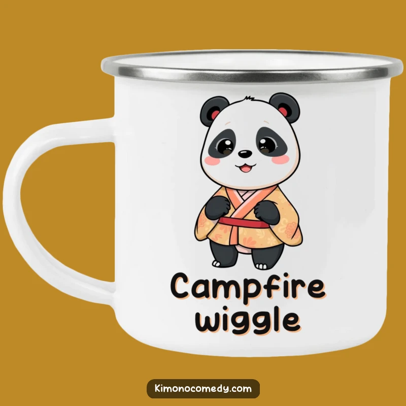 Funny Panda Kimono Camping Mug, Silly Wiggling Cup, Playful Gift