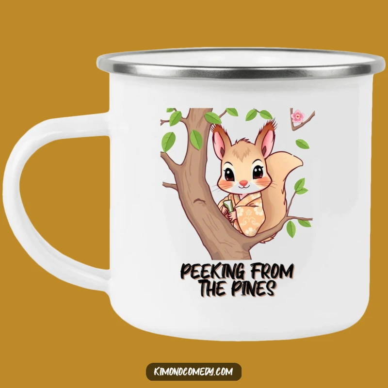 Funny Squirrel Kimono Camping Mug: Adventure with Style & Curiosity!