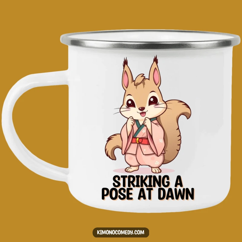 Funny Kawaii Squirrel Kimono Camping Mug: Stylish Adventure Gift