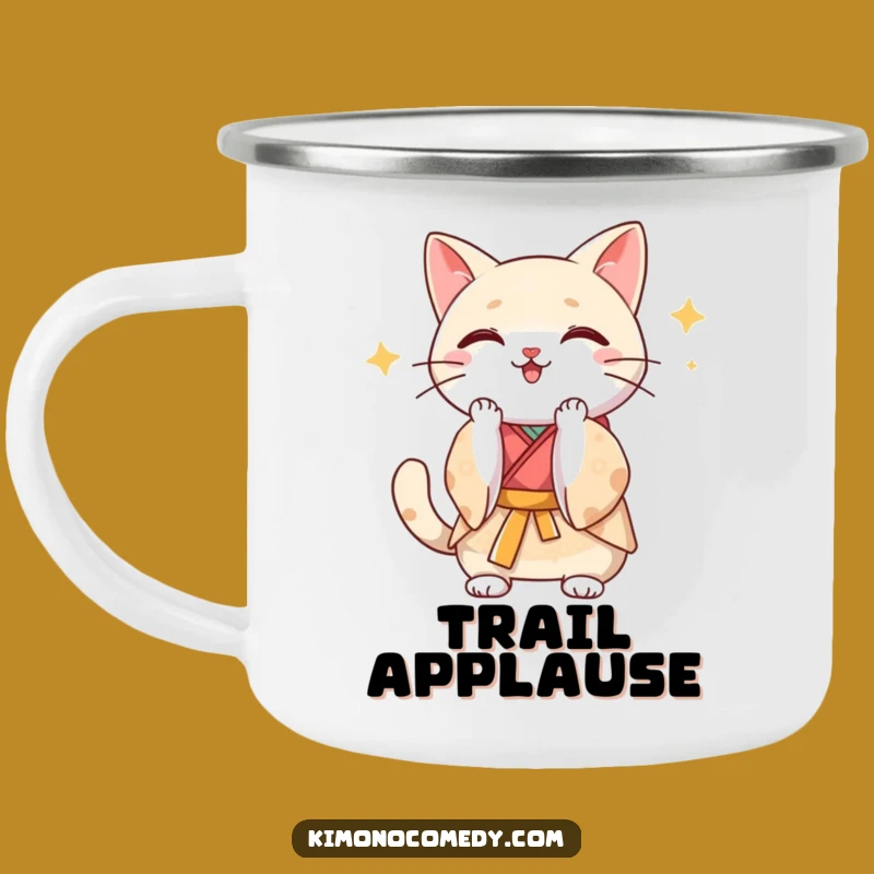 Funny Kawaii Kimono Cat Clap Mug - Hilarious Outdoor Gift