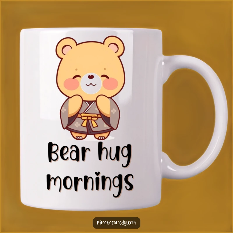 Funny Bear Kimono Mug, Polite Bow Design, Gentle Giant Gift