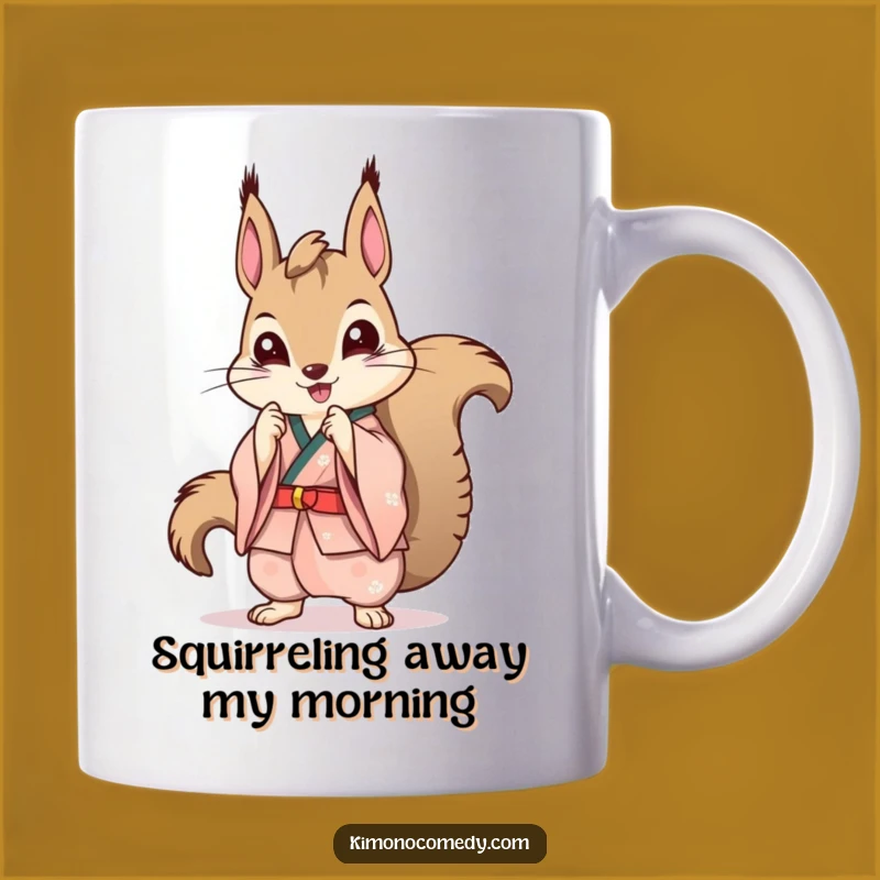 Funny Kawaii Squirrel Kimono Mug: Posing & Hilarious Gift