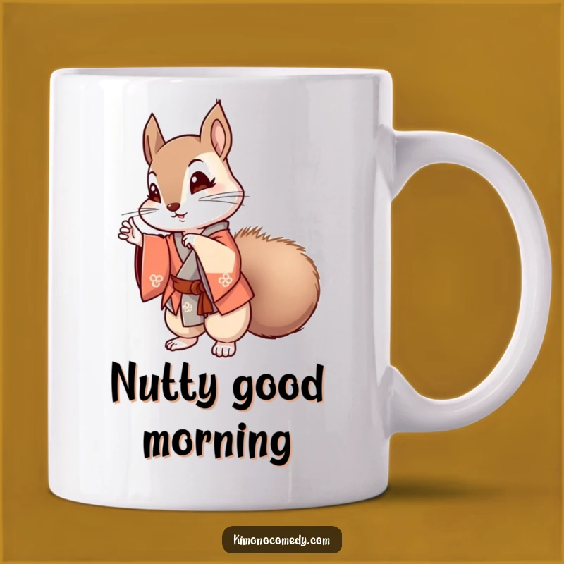 Funny Kawaii Squirrel Kimono Mug: Stylish Anime Pose Lover Gift