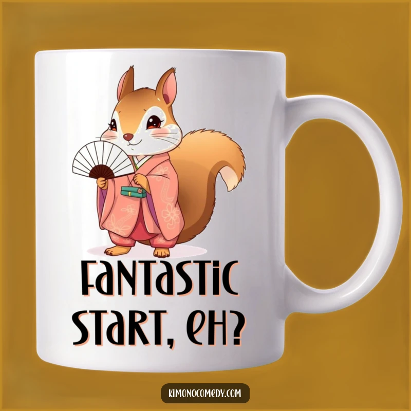 Funny Squirrel Kimono Mug: Adorable Animal Lover Gift for Coffee & Tea Enthusiasts