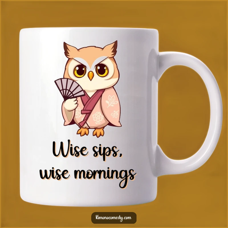 Funny Stylish Owl Kimono Mug: A Wise and Humorous Gift for Kimono Lovers