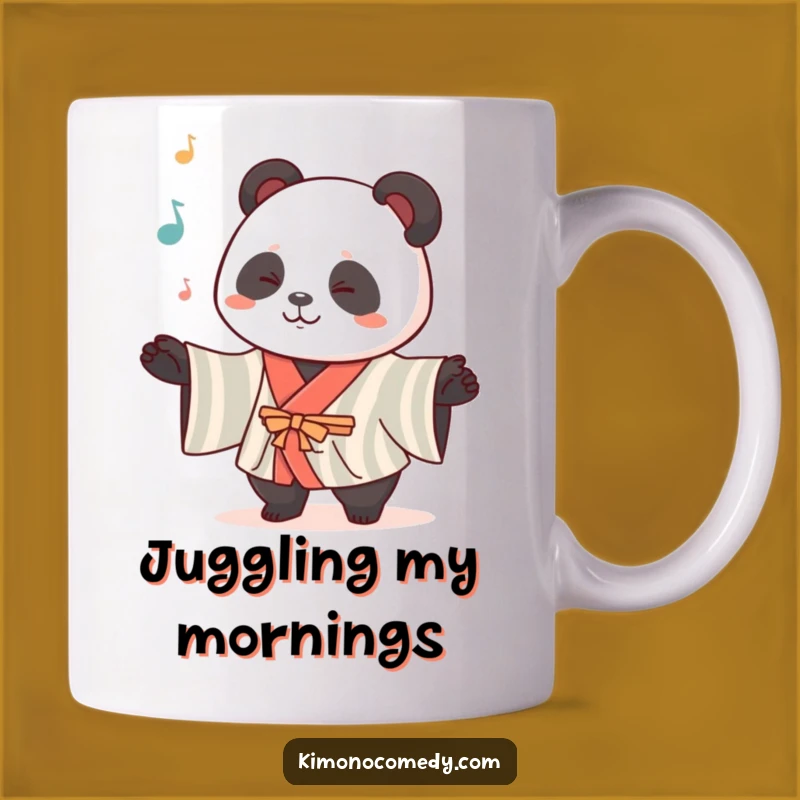Funny Kawaii Panda Kimono Mug: Juggling Fun, Cute Acrobatics, Perfect Funny Gift