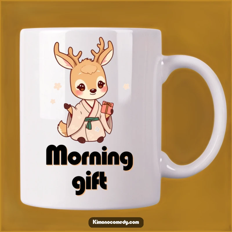 Funny Gentle Deer Kimono Mug: Kind Creature Art, Perfect Funny Gift