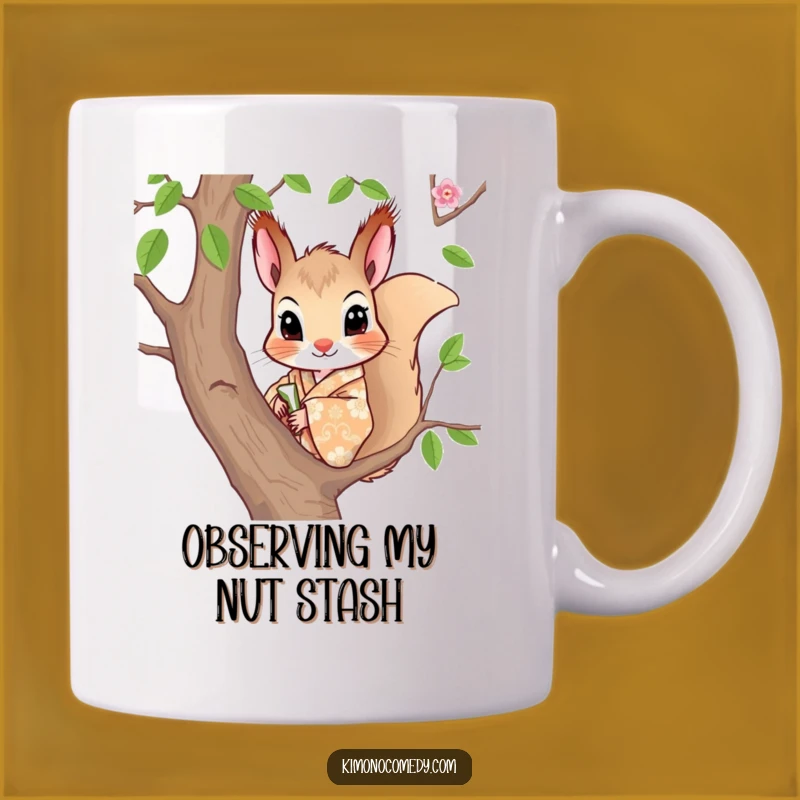 Funny Squirrel Kimono Mug: Quirky Curiosity for Your Morning Brew!