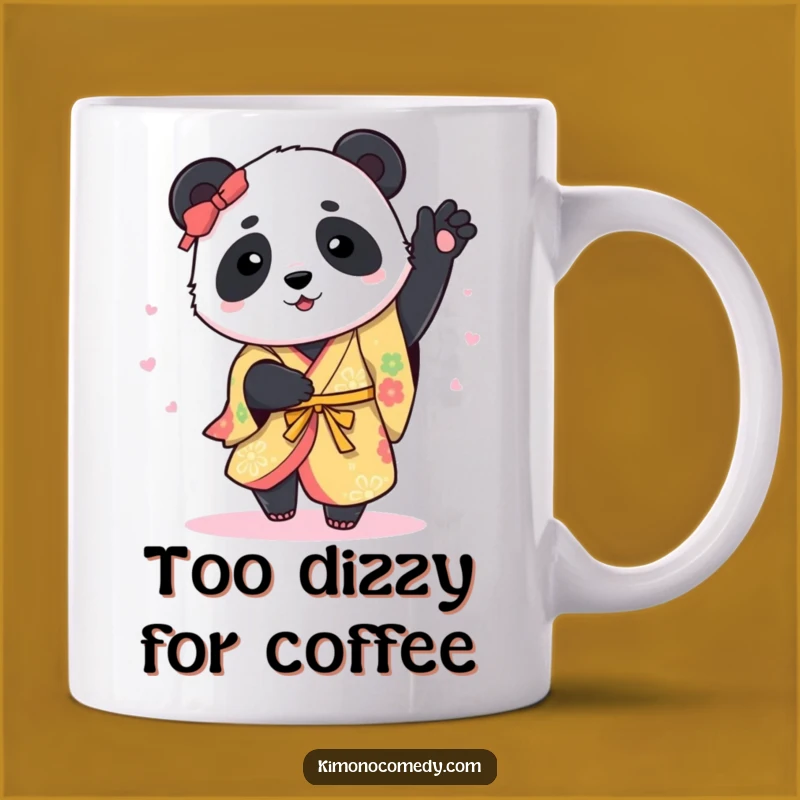 Funny Panda Kimono Spin Mug: Adorable Bamboo Dancer Gift for Animal Lovers