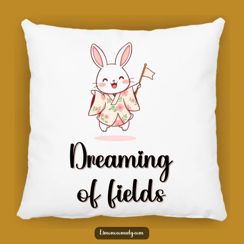 Funny Rabbit Floral Kimono Pillow: Cozy Comfort with Festive Cheer