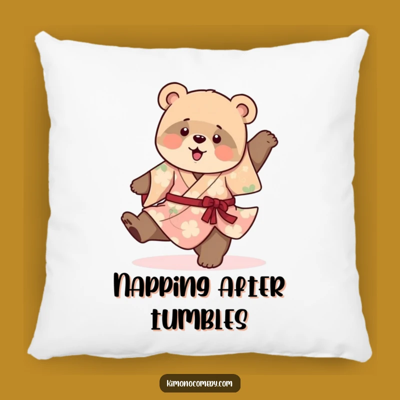 Funny Bear Cub Kimono Pillow: Playful Comfort, Perfect Gift for Cozy Fun