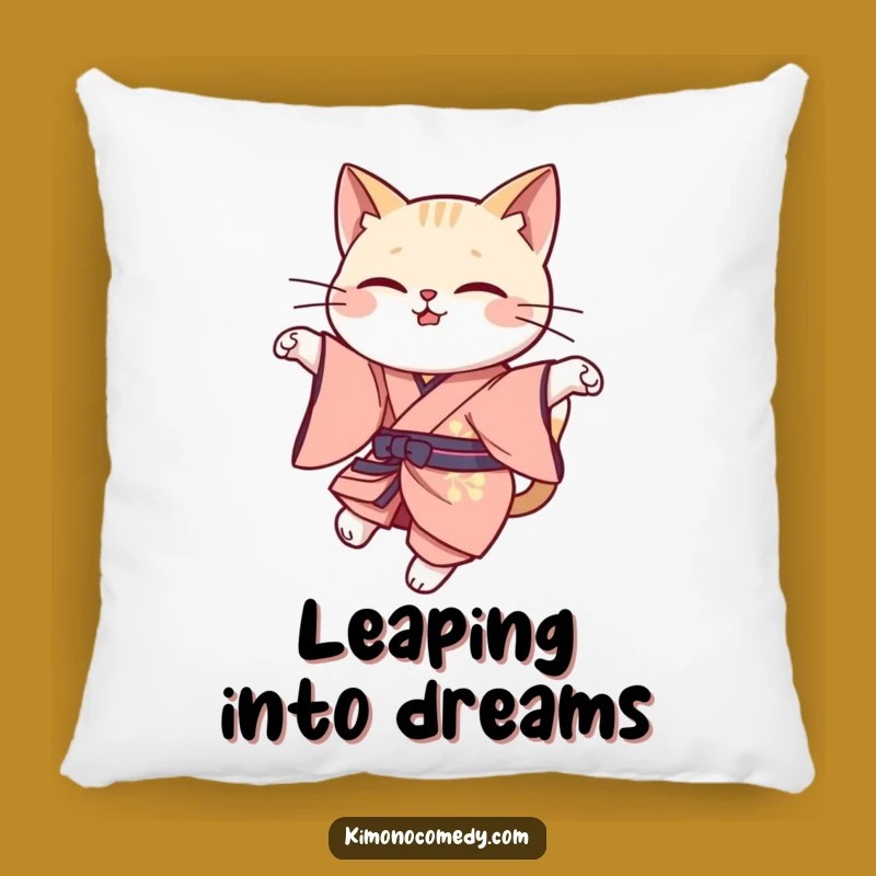 Funny Cat Leap Pillow: Kawaii Elegant Cushion, Graceful Cat Comfort Gift