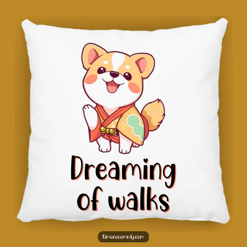 Funny Kawaii Dog Kimono Pillow - Comfy Enthusiastic Decor