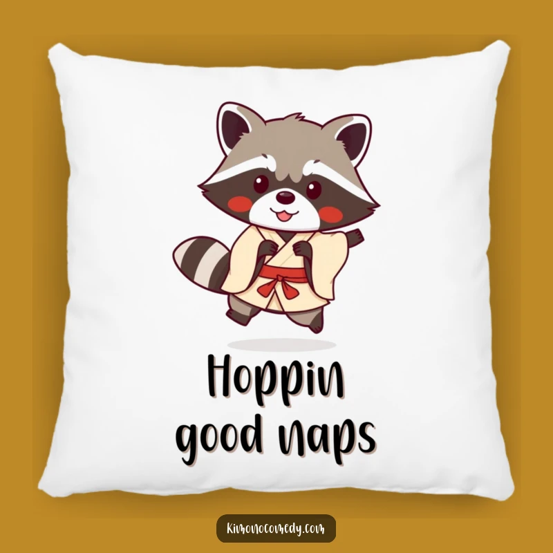 Funny Kawaii Raccoon Kimono Pillow: Playful Comfort & Anime Charm Gift