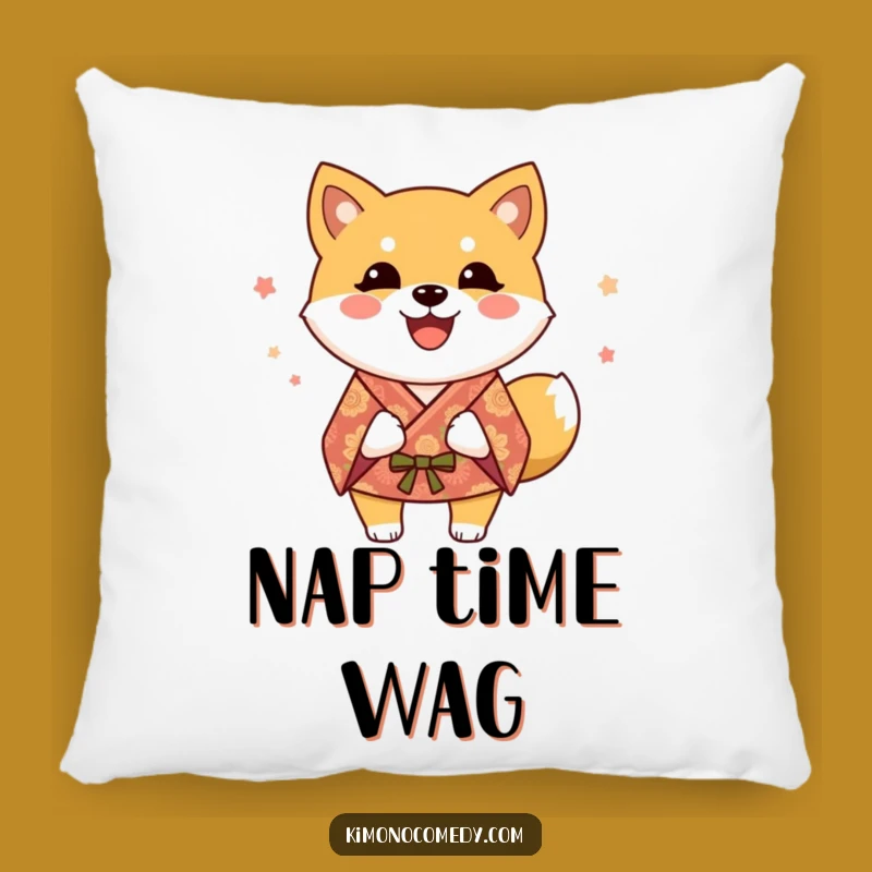 Funny Shiba Inu Kimono Pillow: Cozy Companion, Happy Dog Tail Wagging, Cute Gift