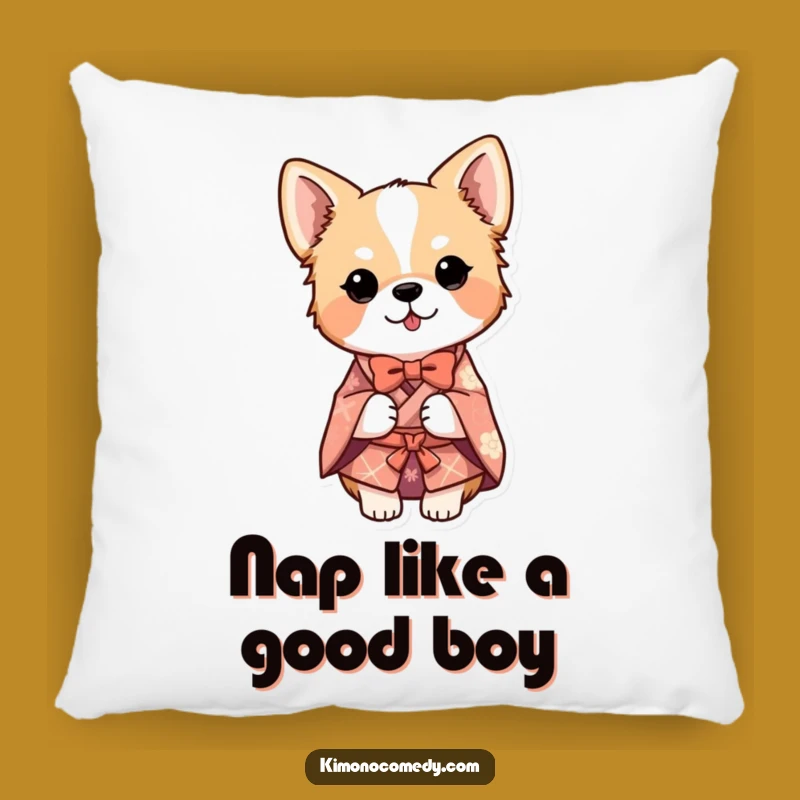 Funny Dog Kimono Bow Pillow: Add Comfort and Comedy with This Humorous Canine Cushion