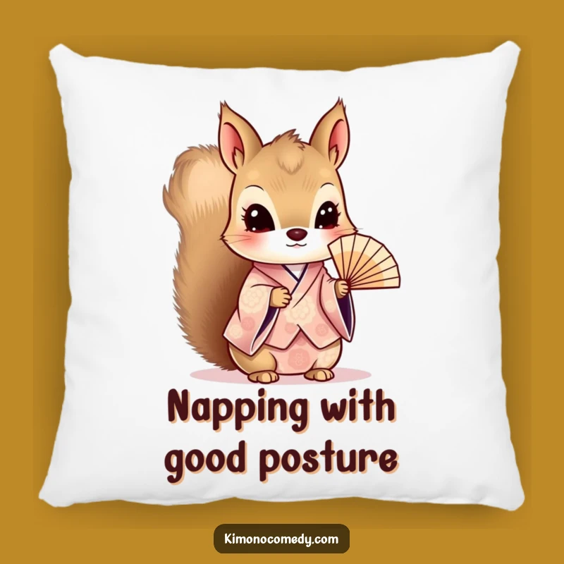 Funny Kawaii Squirrel Pillow: Cozy Kimono Comfort, Perfect Soft Gift!