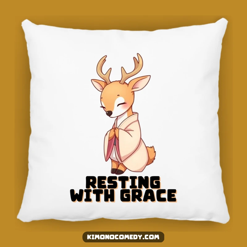 Funny Deer Kimono Pillow: Serene Comfort, Perfect Gift for Relaxation