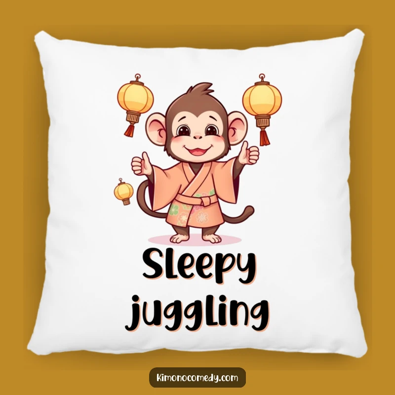 Funny Monkey Lantern Juggling Pillow: Cozy Primate Cushion, Sweet Funny Gift