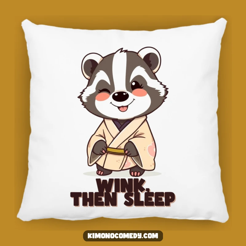 Funny Badger Kimono Pillow: Add Cheeky Comfort and Humor with This Playful Accent