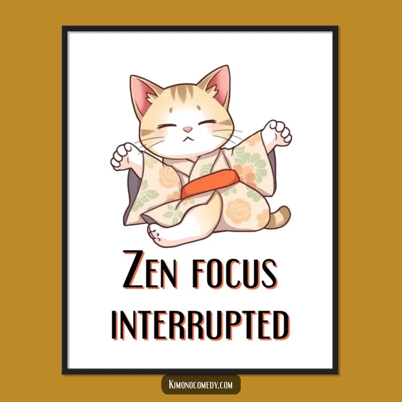 Funny Cat Kimono Digital Print: Instant Elegance for Your Space!