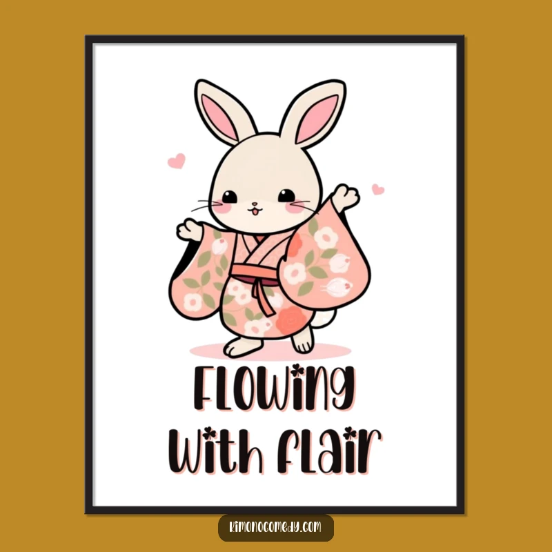 Funny Kawaii Rabbit Dance Digital Art - Instant Joy - Funny Gift