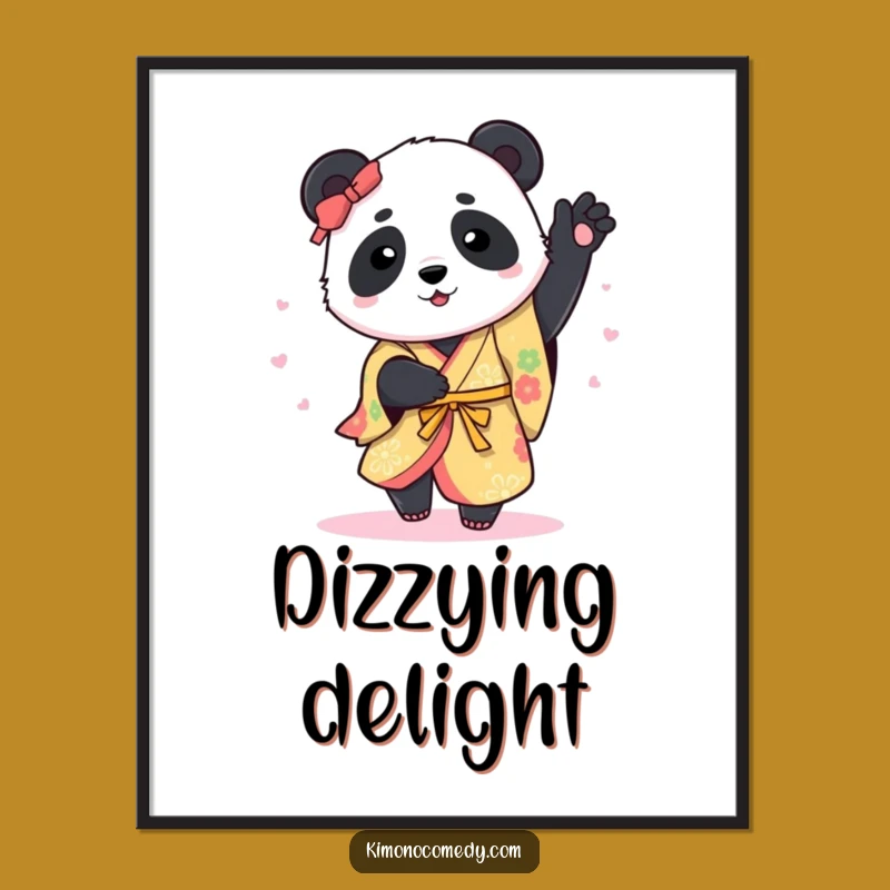 Funny Panda Kimono Spin Digital Art: Instant Downloadable Joy for Your Walls