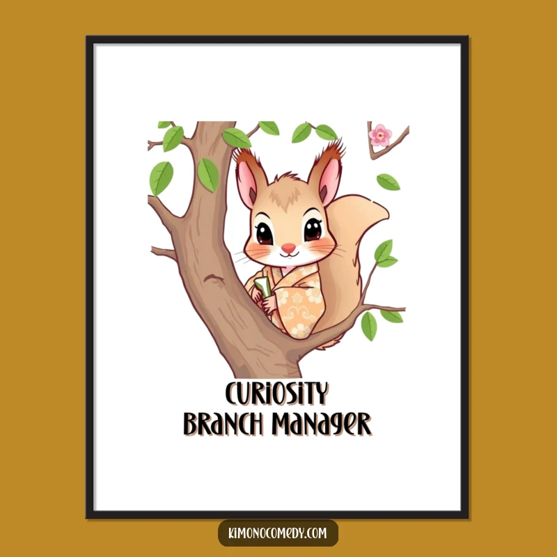 Funny Squirrel Kimono Digital Print: Instant Curiosity for Your Space!