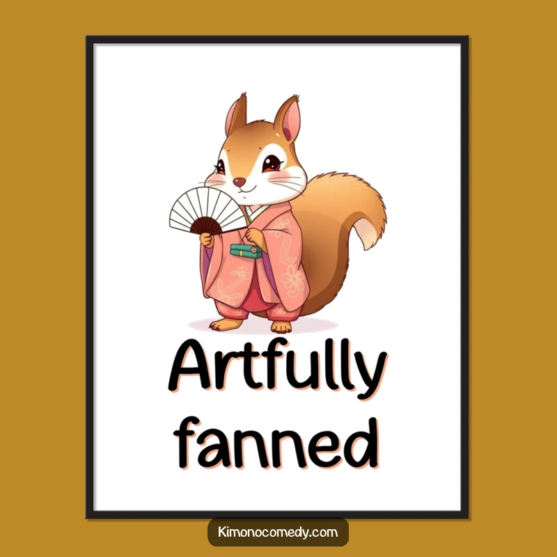 Funny Squirrel Kimono Digital Print: Instant Downloadable Art for Animal Lovers