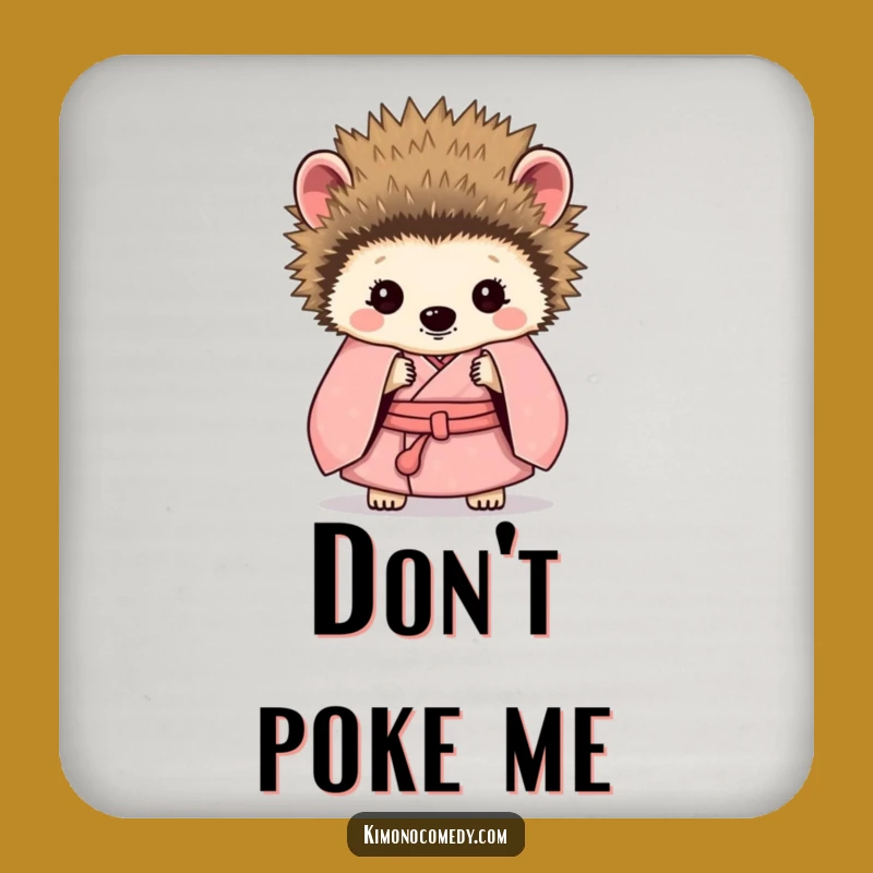 Funny Hedgehog Kimono Coasters - Set of Hilarious Protection for Your Surfaces