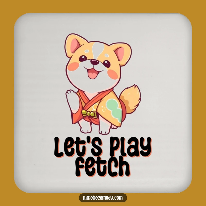 Funny Kawaii Dog Kimono Coaster - Enthusiastic Sip Protector