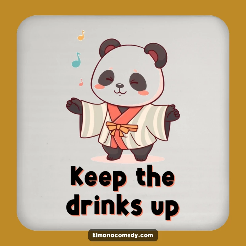 Funny Kawaii Panda Kimono Coasters: Protect Surfaces with Juggling Charm, Gift Set