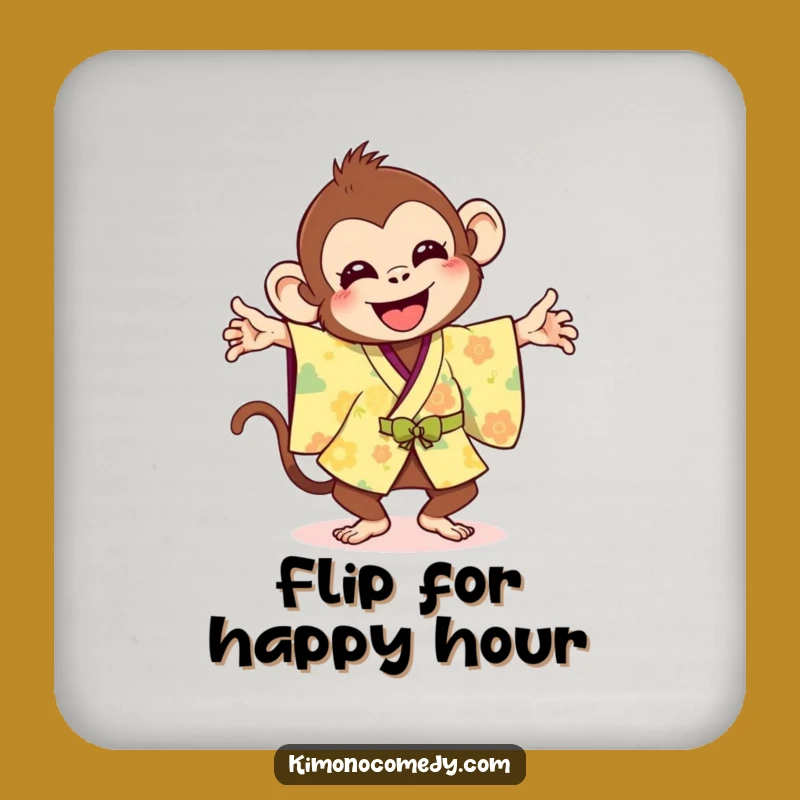 Funny Monkey Flip Coaster: Protect Surfaces with Playful Style!