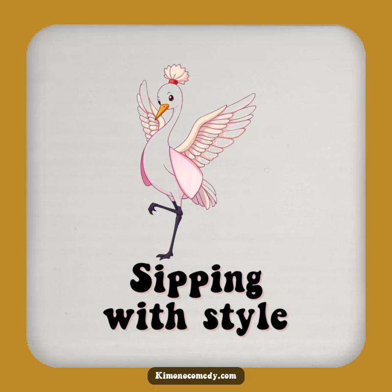 Funny Graceful Crane Coaster - Kimono Dance Protection Gift