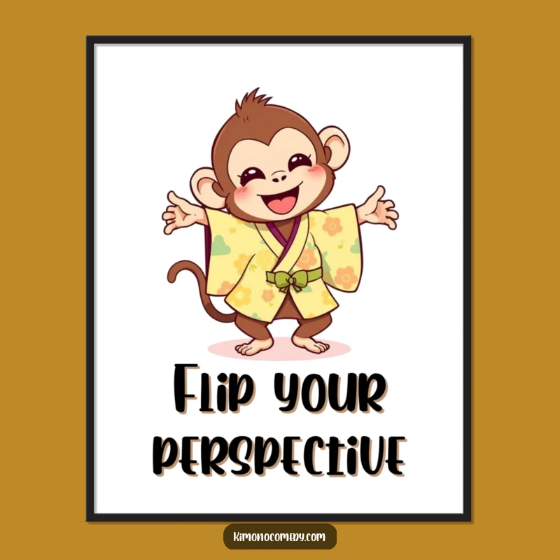 Funny Monkey Flip Art Print: Joyful Energy for Your Walls!