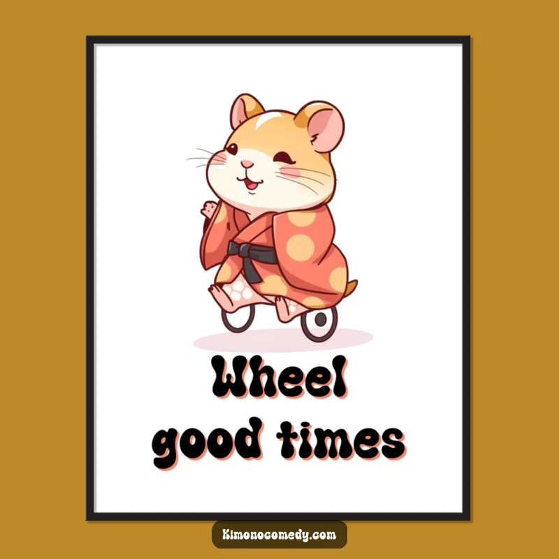 Funny Hamster Kimono Poster - Vibrant Wall Art for a Hilarious & Motivated Space