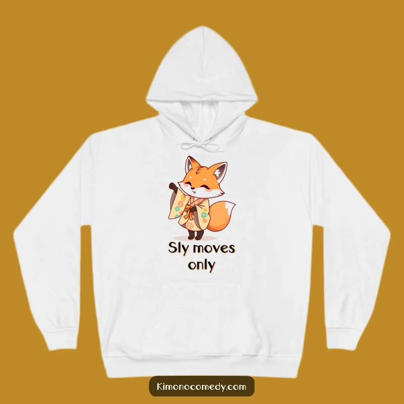 Cozy Funny Fox Kimono Hoodie: Mischievous Fox Pirouette, Warm & Artistic Gift