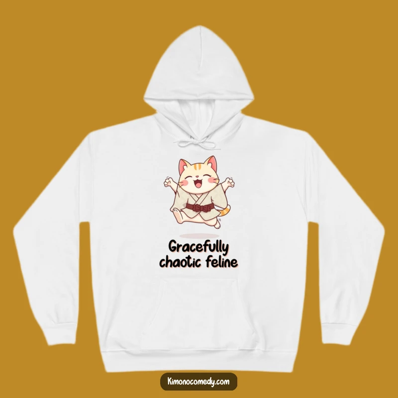 Cozy Funny Kawaii Cat Hoodie - Graceful Kimono Leaper Gift