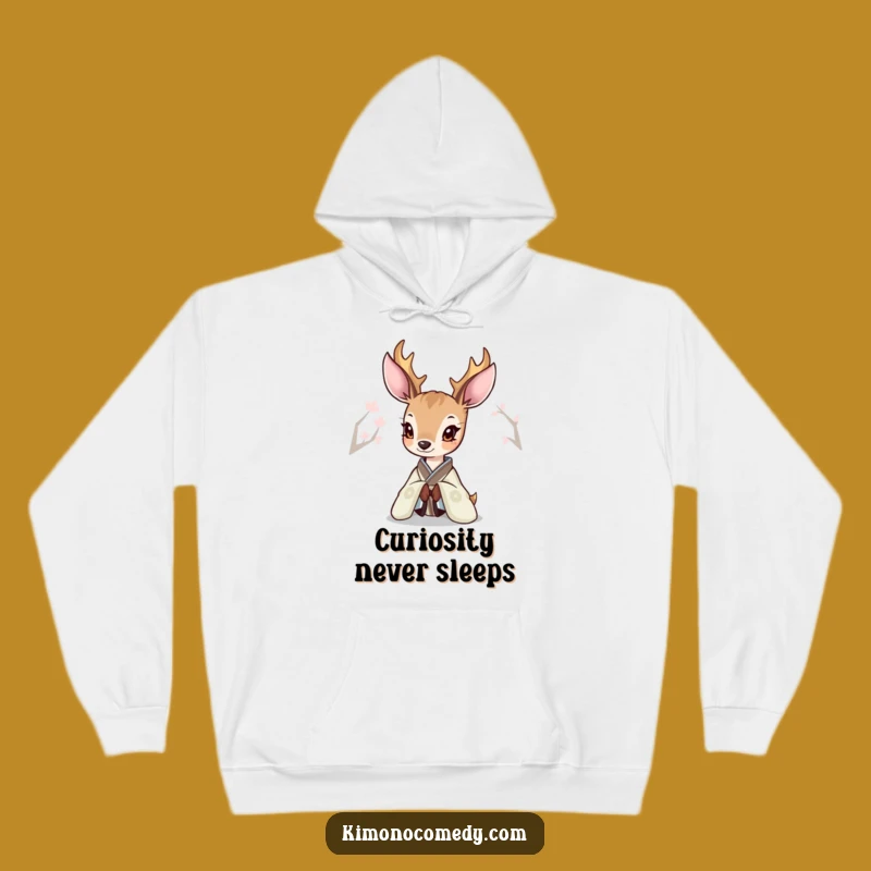 Cozy Funny Deer Kimono Hoodie: Warm, Elegant Apparel for Curious Souls